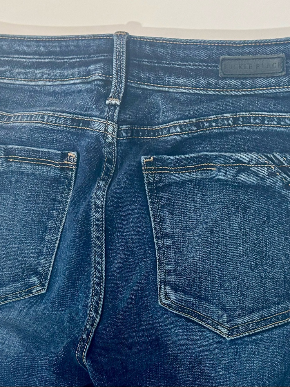 Buckle Black Super Flare Jeans Women’s 27x32 Dark Wash Raw Hem Bell Bottom Y2K - Picture 4 of 11